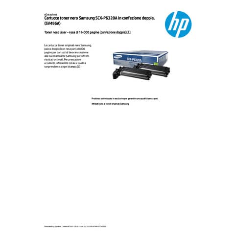 Toner SCX-P6320A Samsung nero  Conf. 2 - SV496A